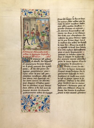 Alexandre ordonne la destruction des bagages excédentaires de son armée - Master of the Jardin de vertueuse consolation and assistant