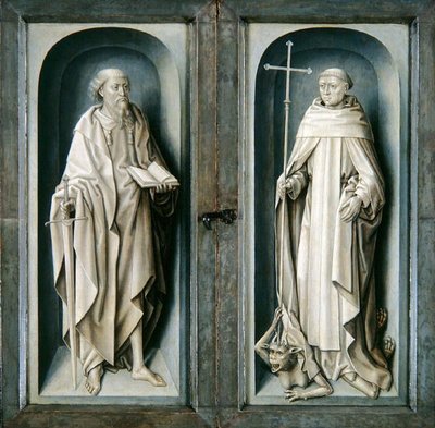 Saint Paul et Saint Benoît, panneaux fermés du Triptyque de l