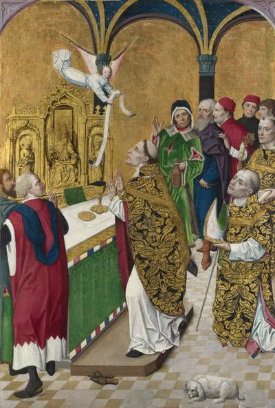 La Messe de Saint Hubert. Volet du Retable de Werden, vers 1485 - Master of the Life of the Virgin