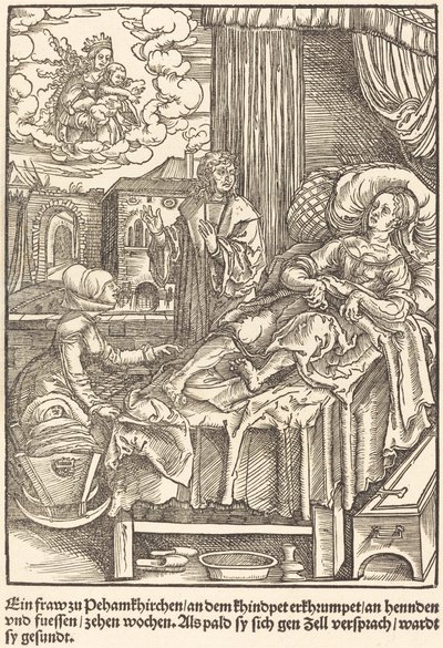 Une femme à Peham Kirchen... - Master of the Miracles of Mariazell