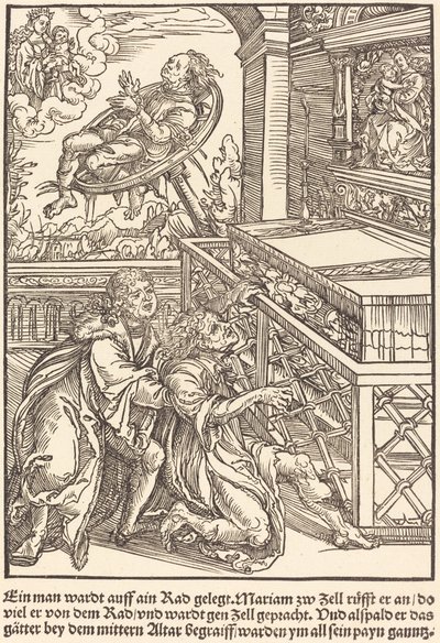 Un homme attend sur une roue... - Master of the Miracles of Mariazell