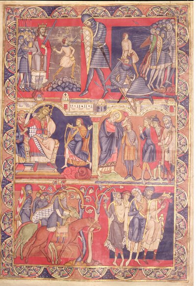 Scènes de la vie de Samuel, Saül et David, de la Bible de Winchester, 1160-80 - Master of the Morgan Leaf