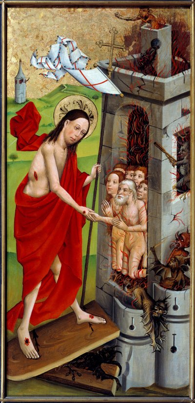 Christ au limbe Peinture sur bois du Maître du Haut-Rhin (15ème siècle) 1460 Lyon, Musée des Beaux-Arts - Master of the Rhine