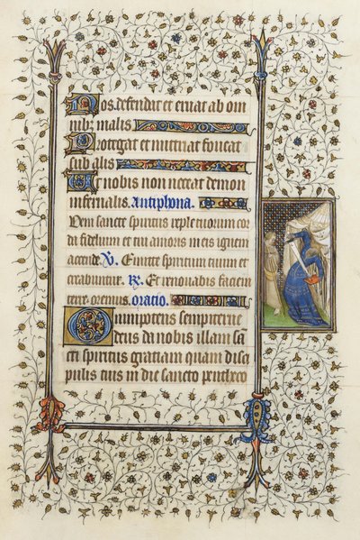 Ms 62 f.132r Personnification de la Nécromancie poignardant un livre, des 