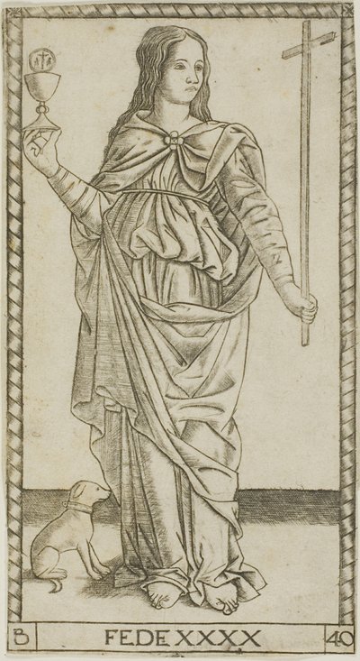 Foi, planche 40 de Génies et Vertus - Master of the S Series Tarocchi