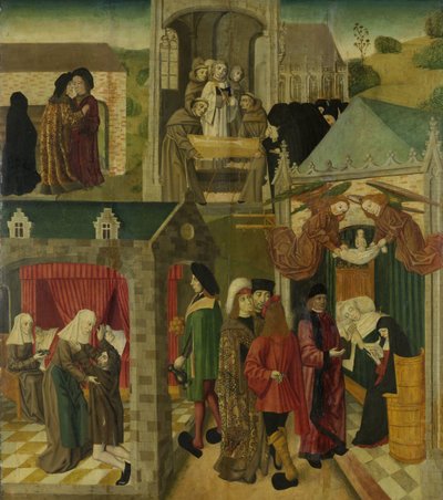 Sainte Élisabeth de Hongrie soignant les malades à Marburg, mort de Sainte Élisabeth, aile droite intérieure d