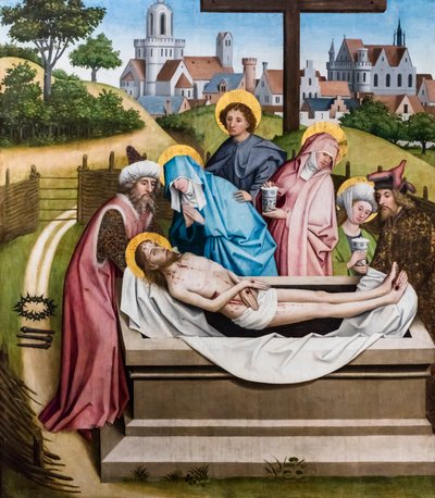 La mise au tombeau du Christ, vers 1450/55 (tempera et huile sur bois de sapin) - Master of the Sterzing Altarpiece