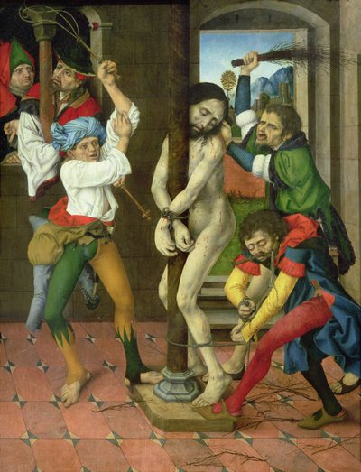La flagellation du Christ, panneau latéral du retable de la Passion - Master of the Strache Altar