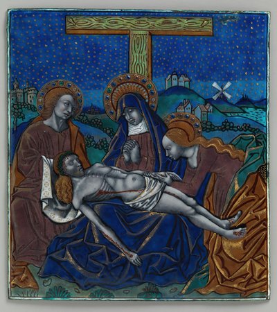 Panneau de triptyque avec Pietà, français, 15ème-16ème siècle - Master of the Triptych of Louis