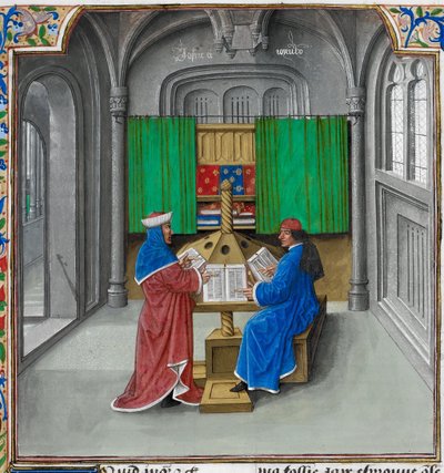 Boccace et Pétrarque De : De casibus virorum illustrium par Giovanni Boccaccio - Master of the White inscriptions