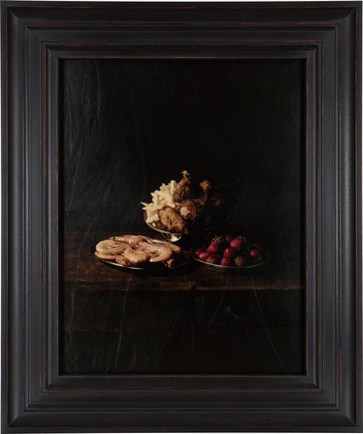 Dernier repas dans le couloir de la mort, John Wayne Gacy, 2012 (impression par transfert numérique sur parchemin en peau de chèvre) - Mat Collishaw