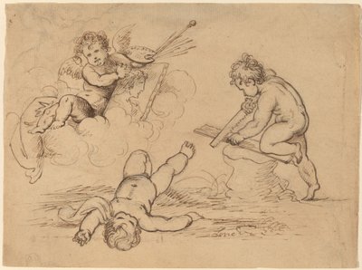 Allégorie : Quatre putti - Mather Brown