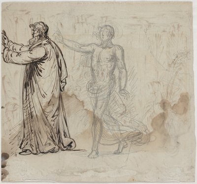 Trois figures [verso] - Mather Brown