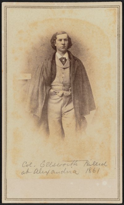 Portrait carte-de-visite du Col. Elmer Ephraim Ellsworth, 1861 - Mathew Brady