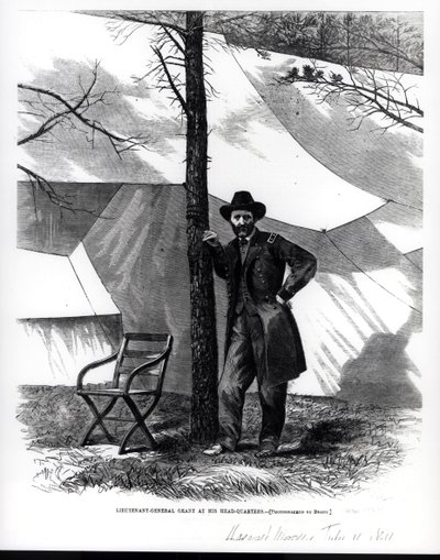 Le lieutenant général Ulysses S. Grant, à son quartier général, illustration de 