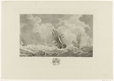 Flotte néerlandaise dans la tempête, 1784 - Mathias de Sallieth