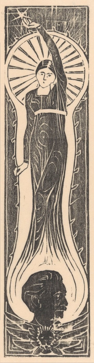 Figure allégorique avec portrait de Multatuli - Mathieu Lauweriks