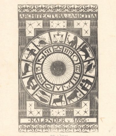 Couverture du calendrier 1896 - Mathieu Lauweriks