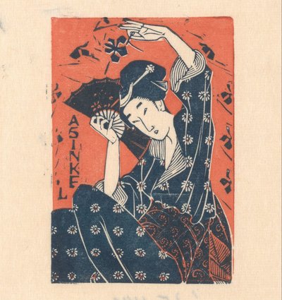 Carte publicitaire de A. Sinkel avec une femme japonaise - Mathieu Lauweriks