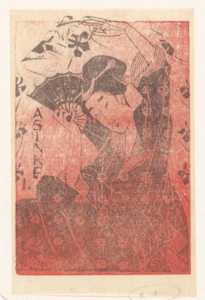 Carte publicitaire de A. Sinkel avec une femme japonaise - Mathieu Lauweriks