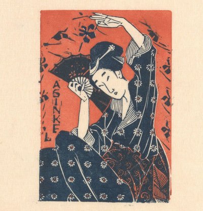Carte publicitaire de A. Sinkel avec femme japonaise - Mathieu Lauweriks