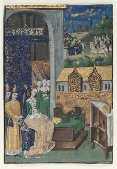 Miniature unique extraite de Des Cleres et nobles femmes de Boccace : Reine Méduse..., vers 1470 - Maître François