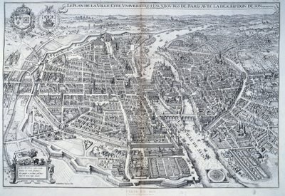 Plan de Paris en 1615. Gravure de Mathieu Merian - Mattaus the Younger Merian