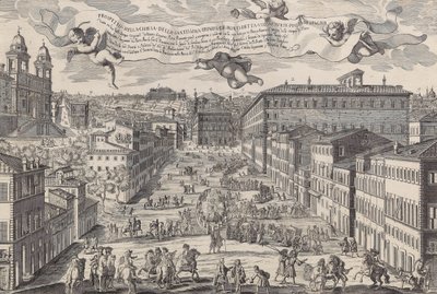 Prospetto della chiesa della Santissima Trinita de Monti detta volgarmente Piazza di Spagnia, 1696 - Matteo Gregorio de Rossi