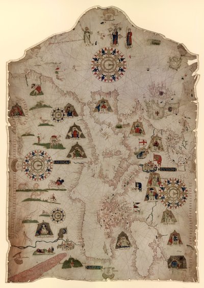 Carte de la Méditerranée, de la mer Noire et des côtes de l