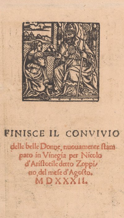 Convivio delle Belle Donne, page 22 verso, août 1532 - Matteo da Treviso