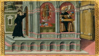 La vision de saint Augustin sur les saints Jérôme et Jean-Baptiste - Matteo di Giovanni