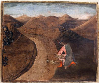 Légende de Romulus et Remus : Amulius dépose les jumeaux sur le Tibre - Matteo di Giovanni di Bartolo