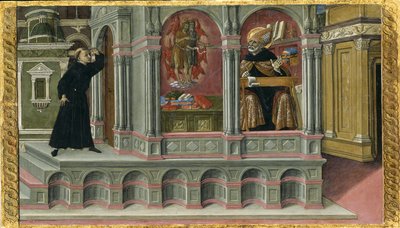 Vision de saint Augustin de saints Jérôme et Jean-Baptiste - Matteo di Giovanni di Bartolo