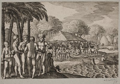 Sur la réception des Hollandais sur une autre île - Matthäus Merian d.Æ.