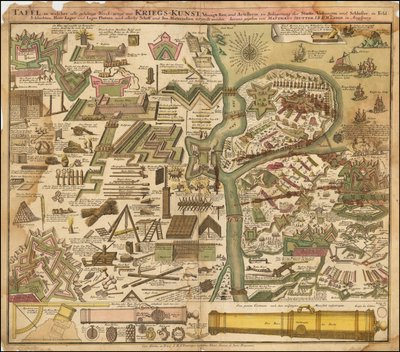 Carte allégorique de 1720 par Seutter montrant l