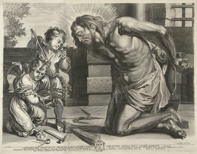 Christ agenouillé devant les Arma Christi - Mattheus Borrekens