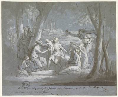 Télémaque et Calypso jouant avec un Amour - Mattheus Ignatius van Bree