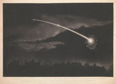 Représentation du météore vu à Paddington environ 12 minutes avant 11 heures, le soir du 11 février 1850 - Matthew Cotes Wyatt