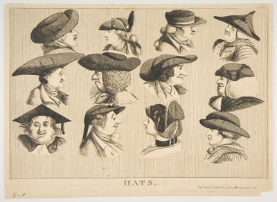 Chapeaux, 1er octobre 1773 - Matthew Darly