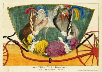 Le vis-à-vis bisecté, ou le poulailler des dames, 1776 - Matthew Darly