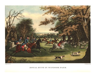 Chasse royale dans le parc de Windsor, début-milieu du 19e siècle, vers 1955 - Matthew Dubourg