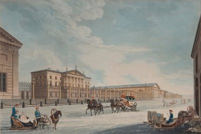 Vue de la Banque Impériale et des boutiques à Saint-Pétersbourg, 1815 - Matthew Dubourg