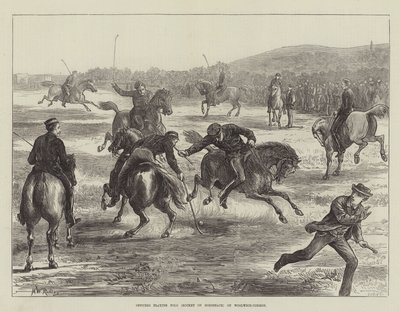 Officiers jouant au polo (hockey à cheval) sur Woolwich-Common - Matthew White Ridley
