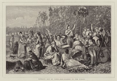 Pauvreté hors de la ville, cueilleurs de houblon dans les champs - Matthew White Ridley