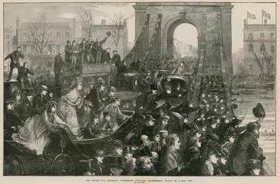 La course de bateaux Oxford et Cambridge : Pont de Hammersmith le jour de la course - Matthew White Ridley