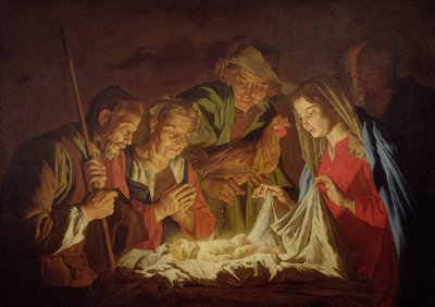 Adoration des bergers - Matthias (c.1600 p.1650) Stomer