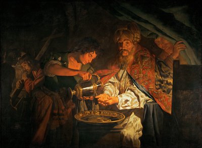 Ponce Pilate se lave les mains ... - Matthias (c.1600 p.1650) Stomer