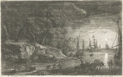 Paysage marin au clair de lune - Matthieu van Plattenberg