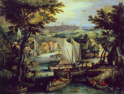 Paysage fluvial - Matthijs the younger Bril