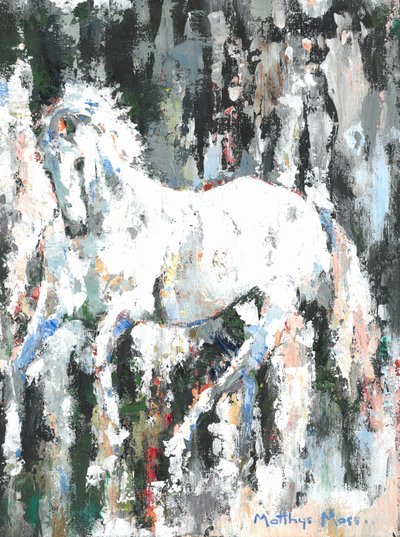 Le cheval blanc fougueux - Matthys Moss